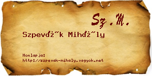 Szpevák Mihály névjegykártya